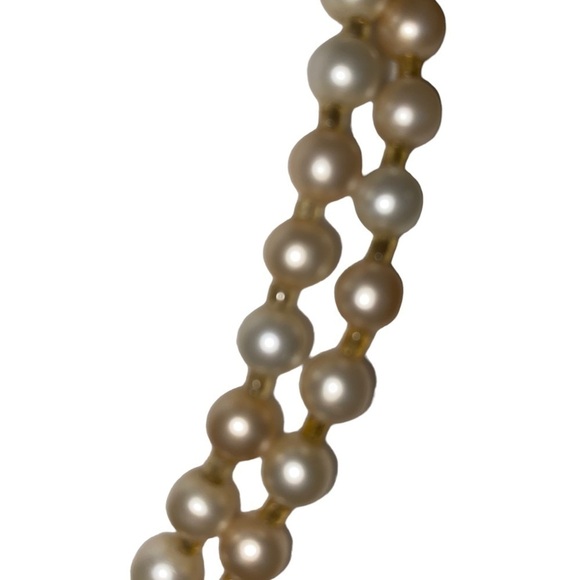 Vintage 50s faux pearls bead layered necklace special occasion mrs maisel coded - Picture 3 of 6